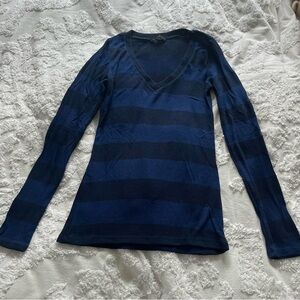 Blue and Black Striped Sweater